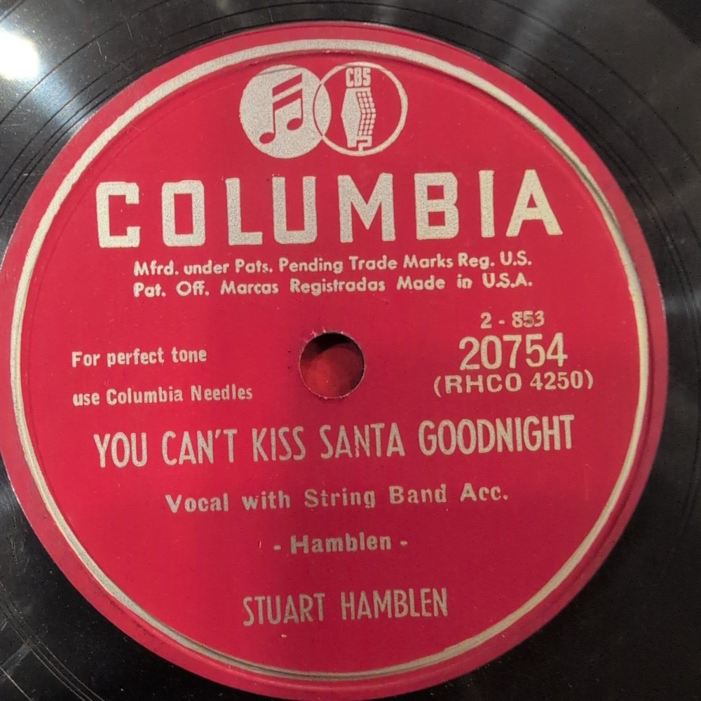 Stuart Hamblen You Cant Kiss Santa Goodnight Three Little Dwarfs 78 RPM Record - Picture 1 of 2